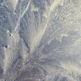 Frost patterns on my silver car - close-up
