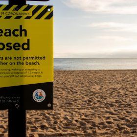COVID-19 Notice on Beach Closed from City of Port Phillip, Australia